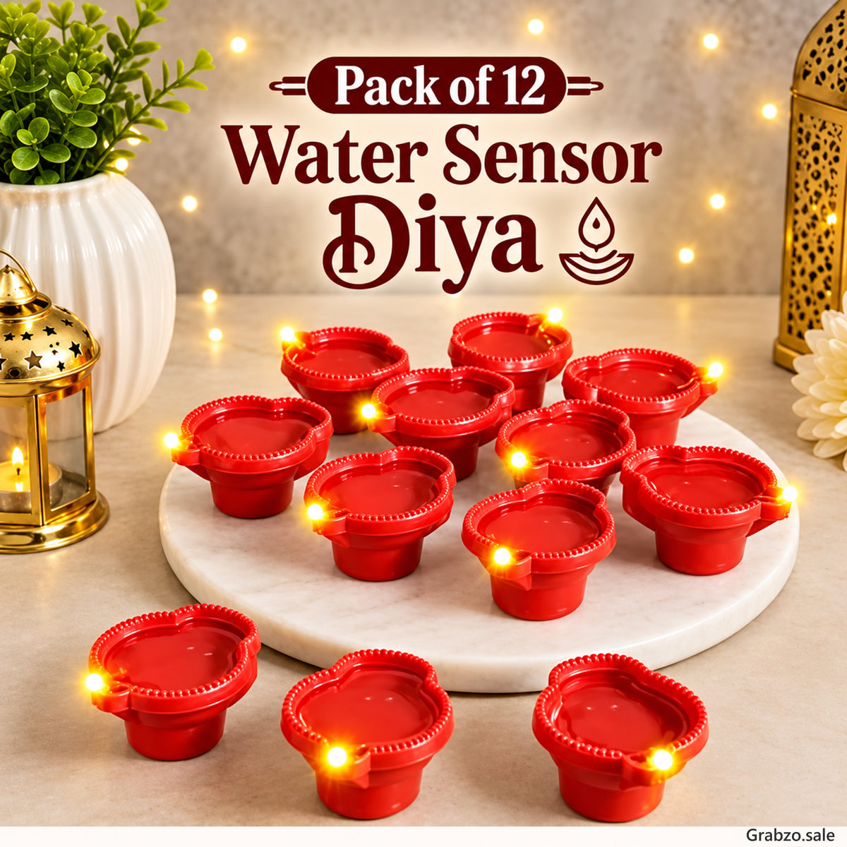 Water Sensor LED Diya – Pack of 12